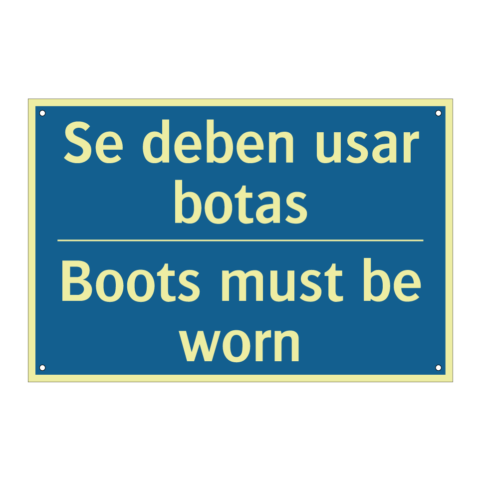 Se deben usar botas - Boots must be worn