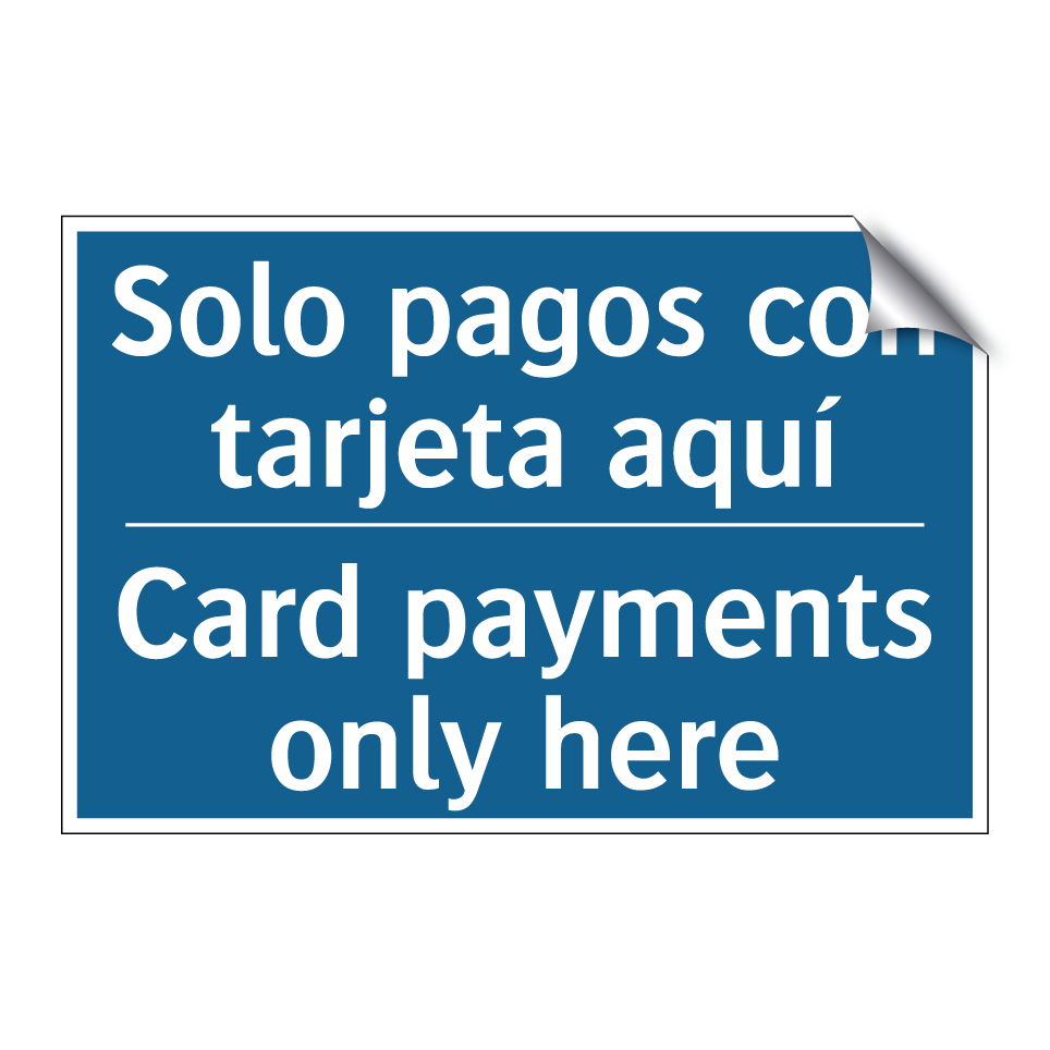 Solo pagos con tarjeta aquí - Card payments only here