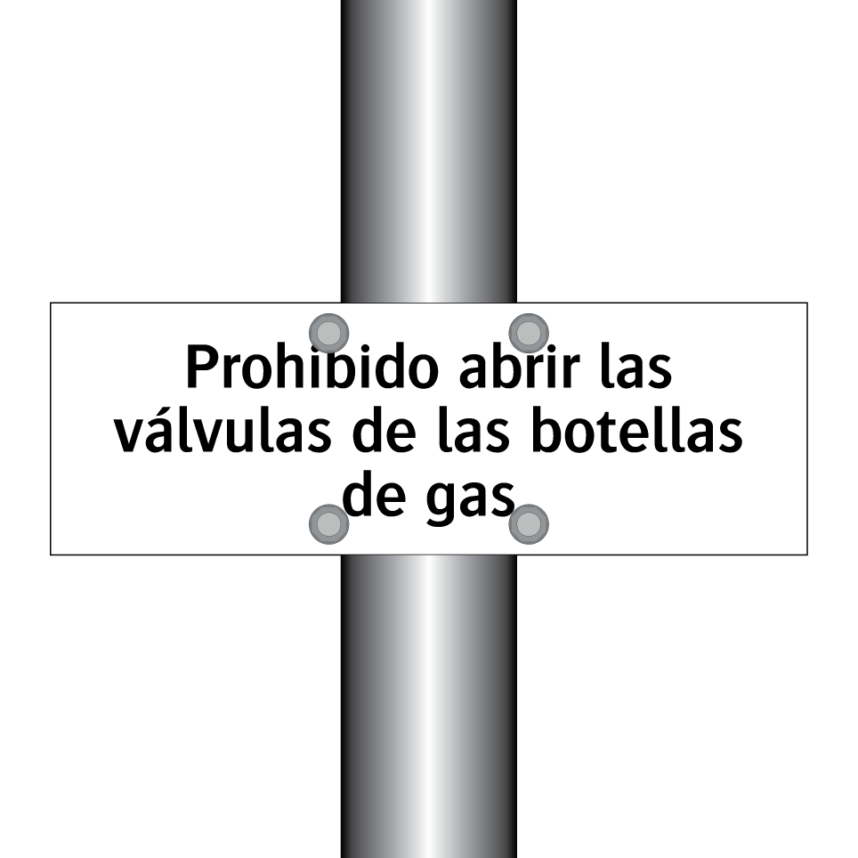 Prohibido abrir las válvulas de las botellas de gas