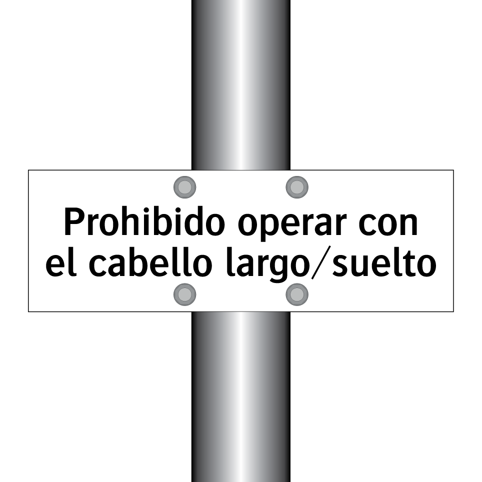 Prohibido operar con el cabello largo/suelto
