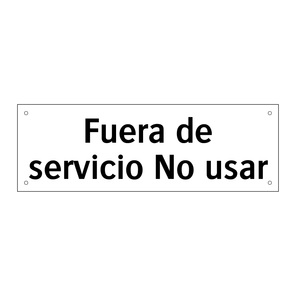 Fuera de servicio No usar
