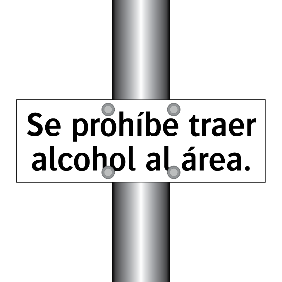 Se prohíbe traer alcohol al área.