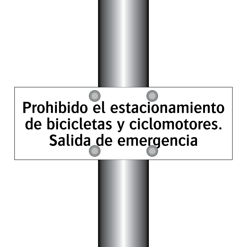 Prohibido el estacionamiento de bicicletas y ciclomotores. Salida de emergencia