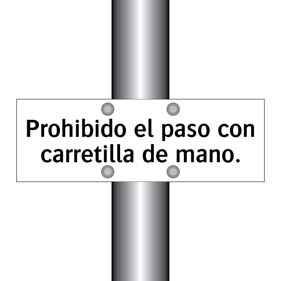 Prohibido el paso con carretilla de mano.
