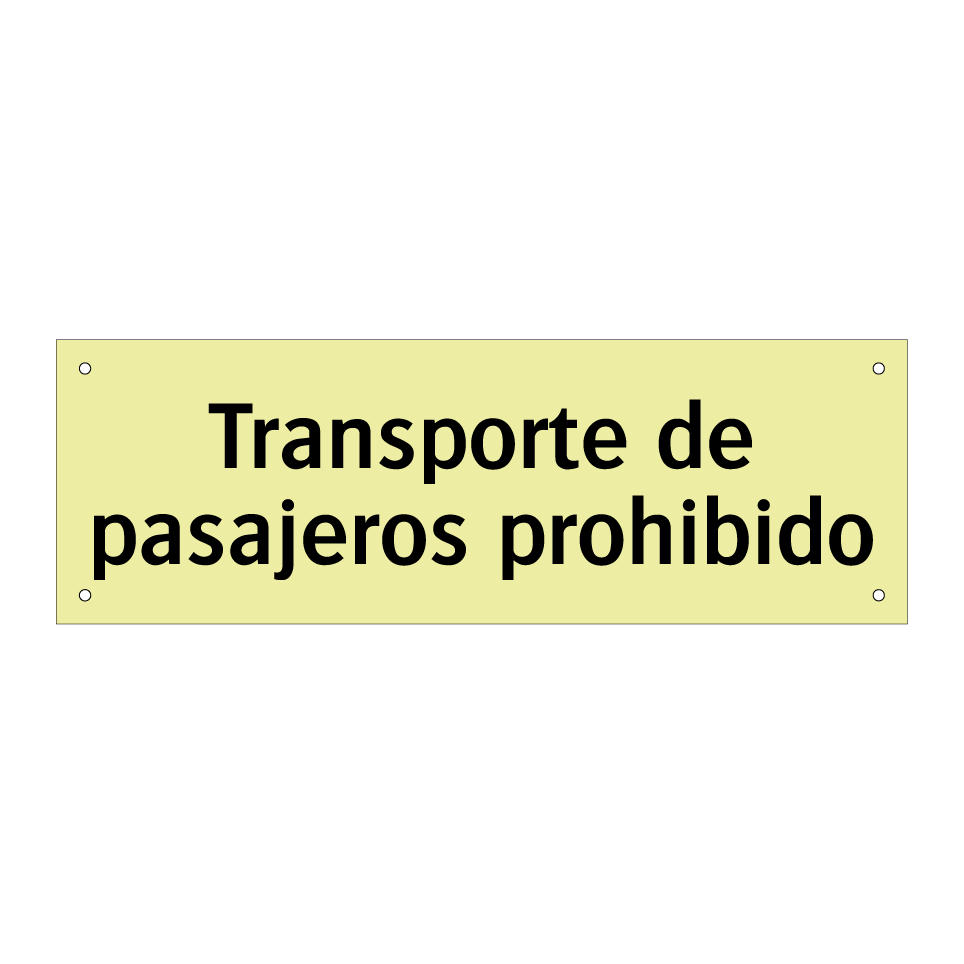 Transporte de pasajeros prohibido