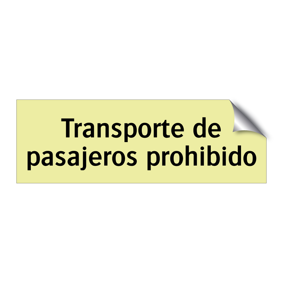 Transporte de pasajeros prohibido