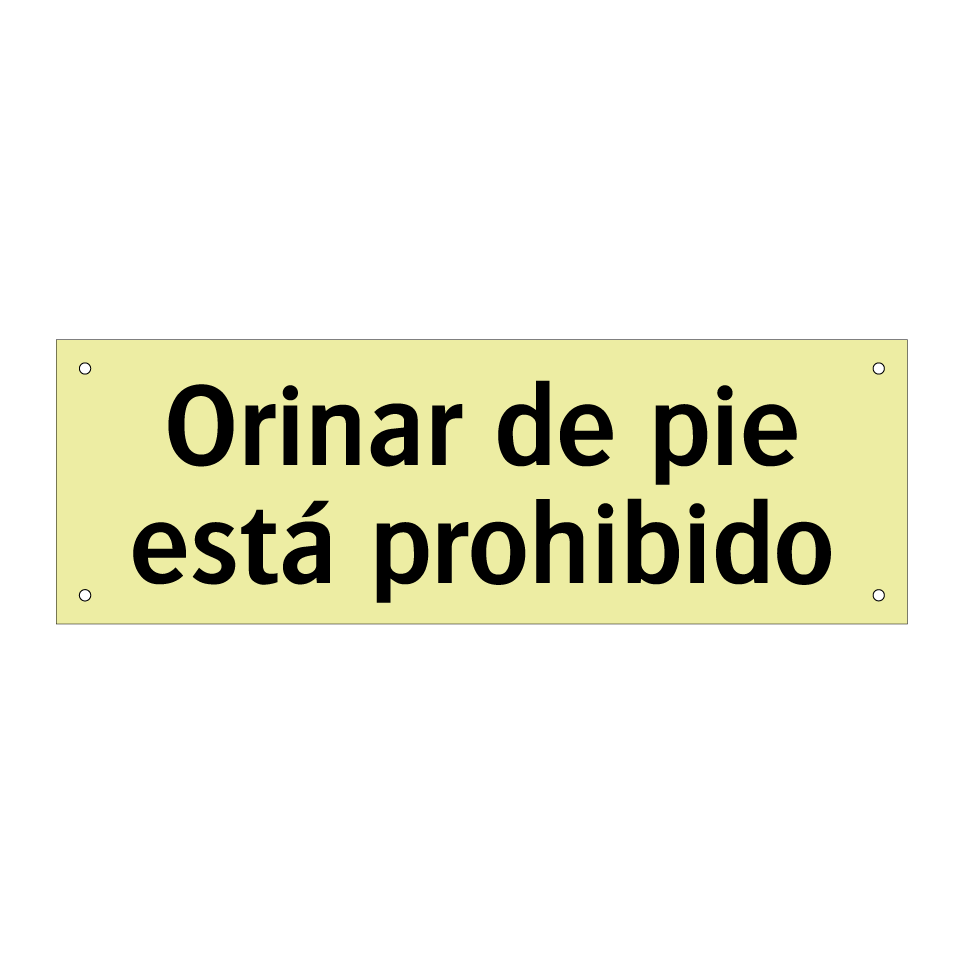 Orinar de pie está prohibido