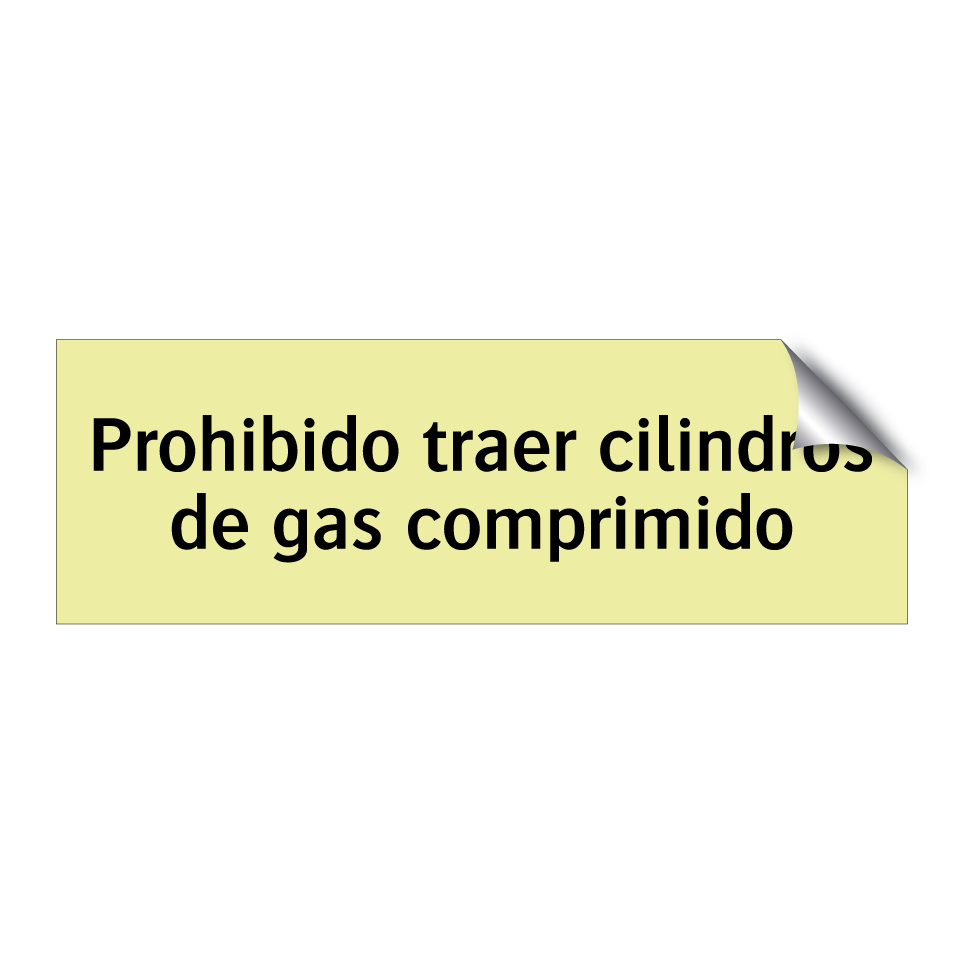 Prohibido traer cilindros de gas comprimido