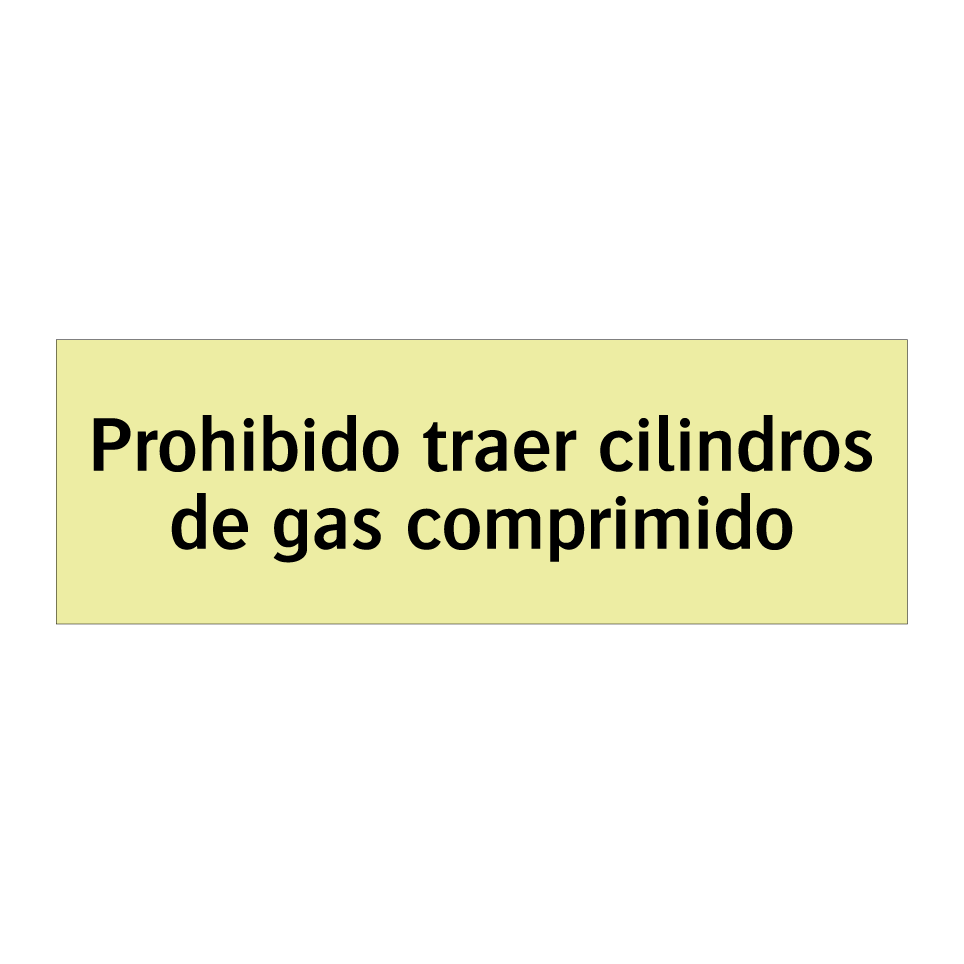 Prohibido traer cilindros de gas comprimido