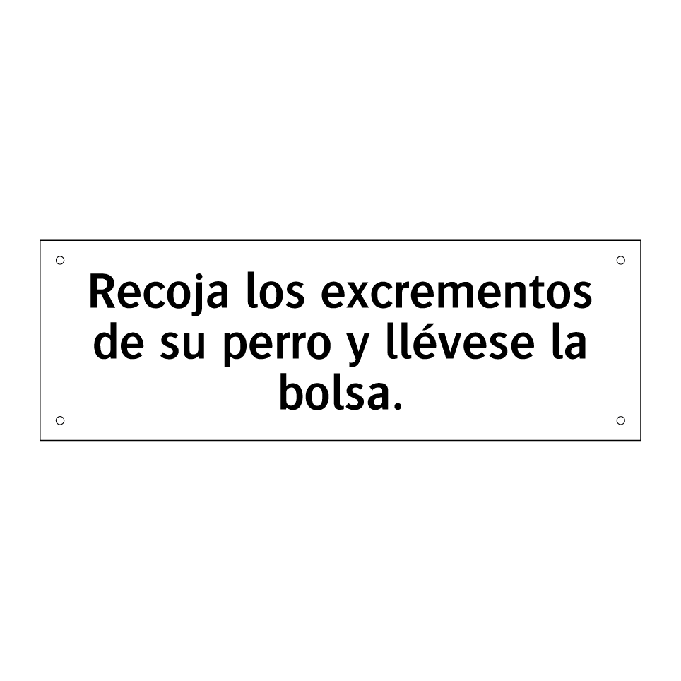 Recoja los excrementos de su perro y llévese la bolsa.