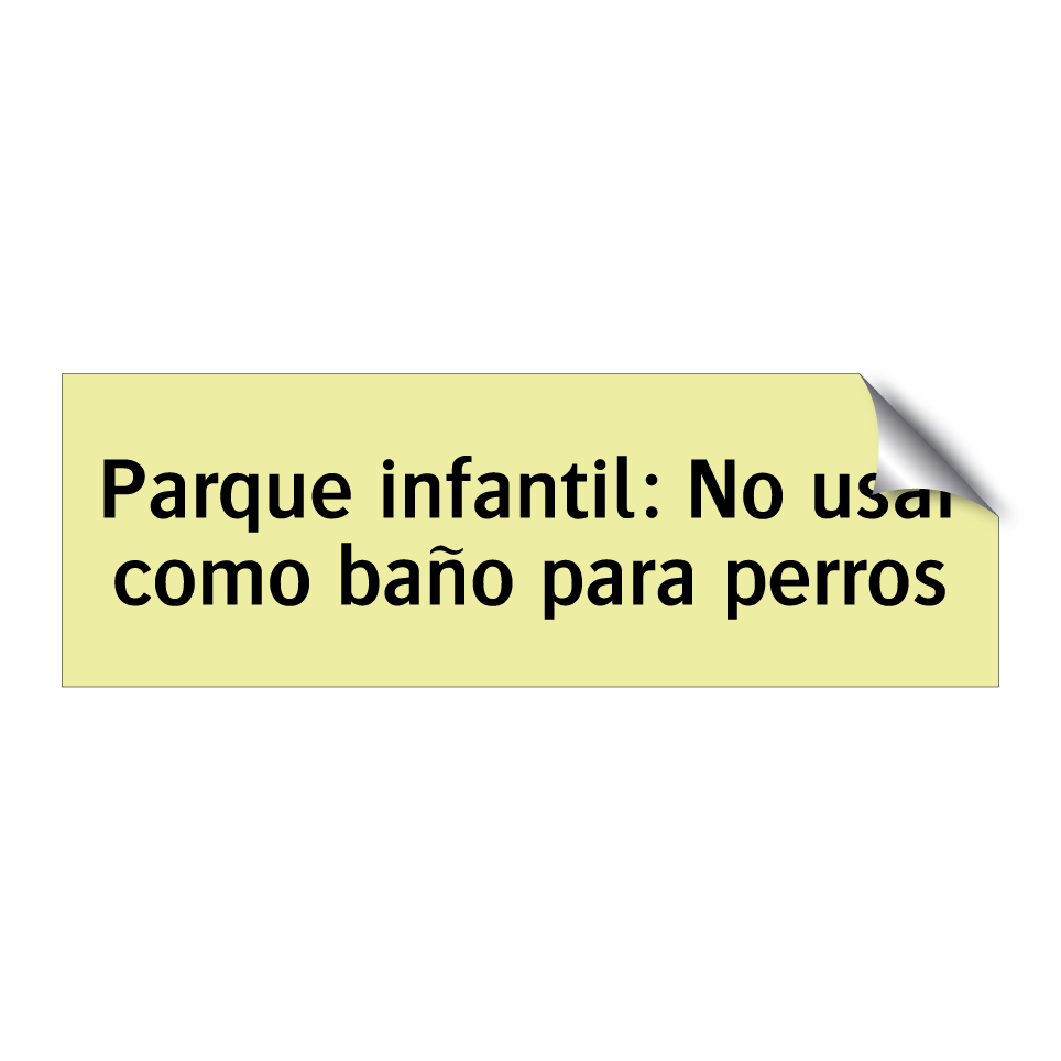Parque infantil: No usar como baño para perros