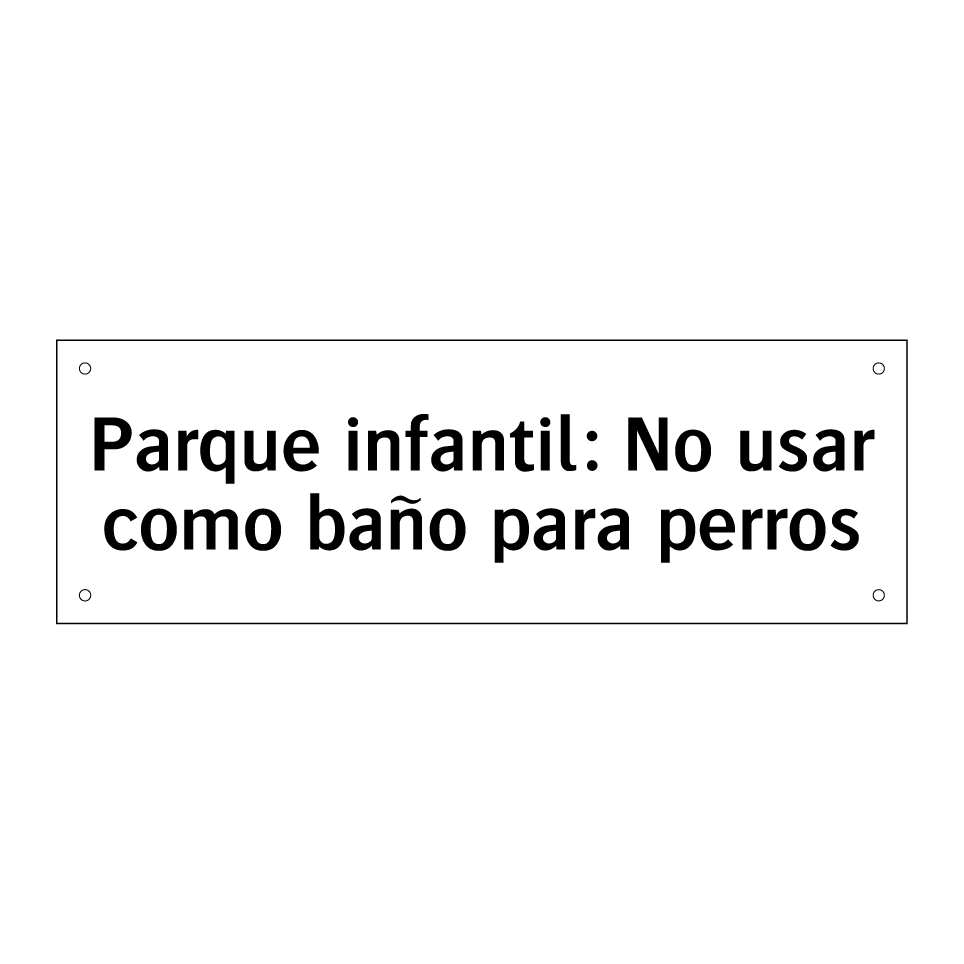 Parque infantil: No usar como baño para perros