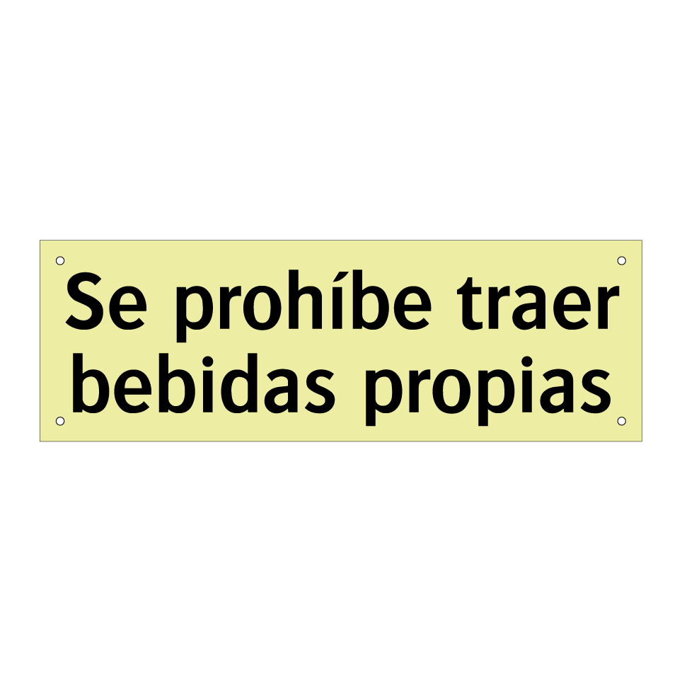Se prohíbe traer bebidas propias