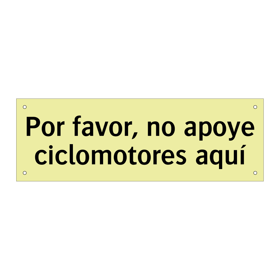 Por favor, no apoye ciclomotores aquí