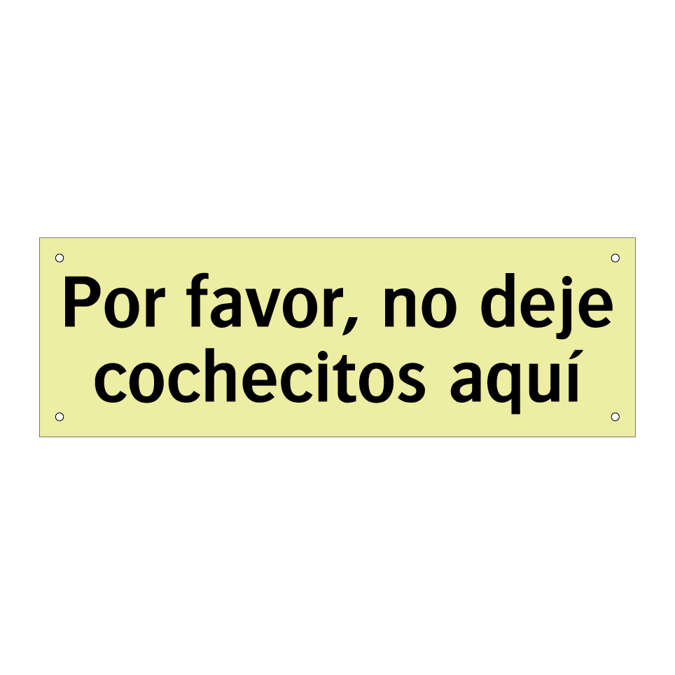 Por favor, no deje cochecitos aquí