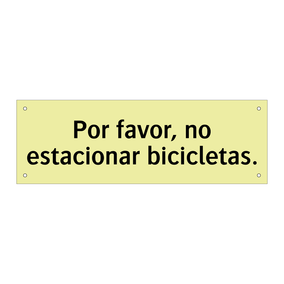 Por favor, no estacionar bicicletas.