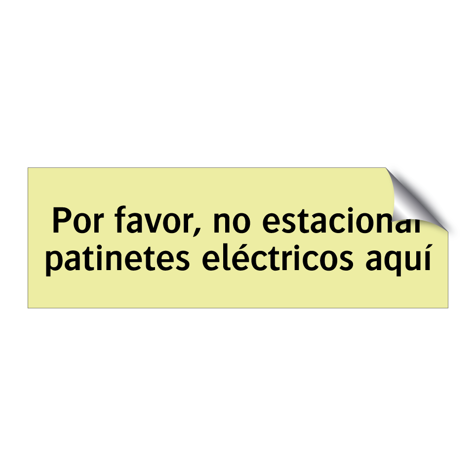 Por favor, no estacionar patinetes eléctricos aquí