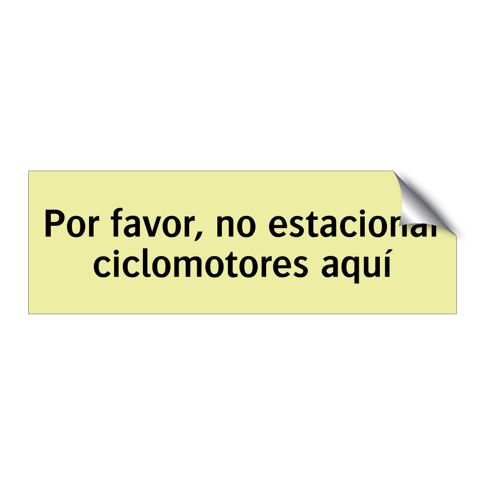 Por favor, no estacionar ciclomotores aquí