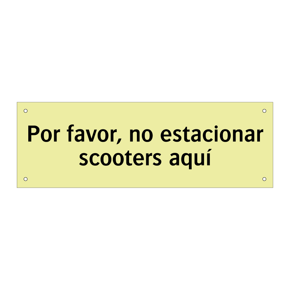 Por favor, no estacionar scooters aquí