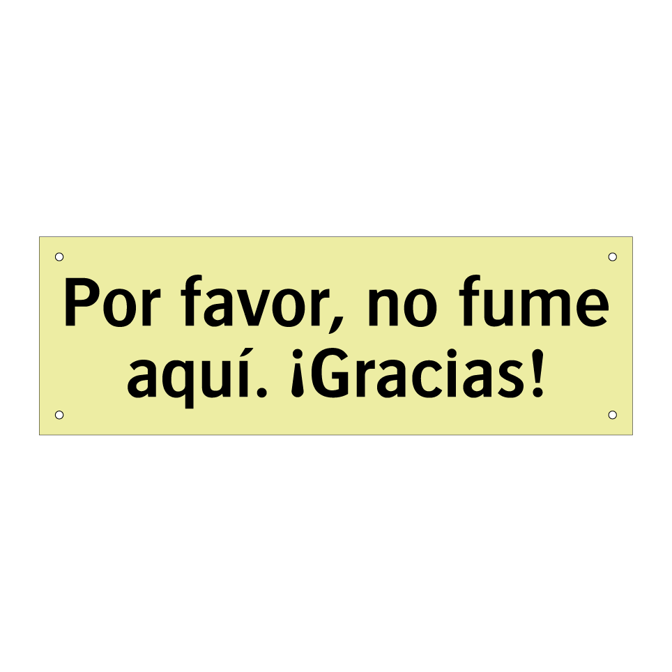 Por favor, no fume aquí. ¡Gracias!