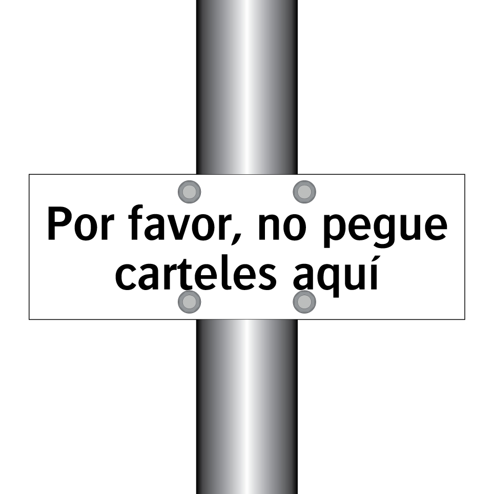 Por favor, no pegue carteles aquí