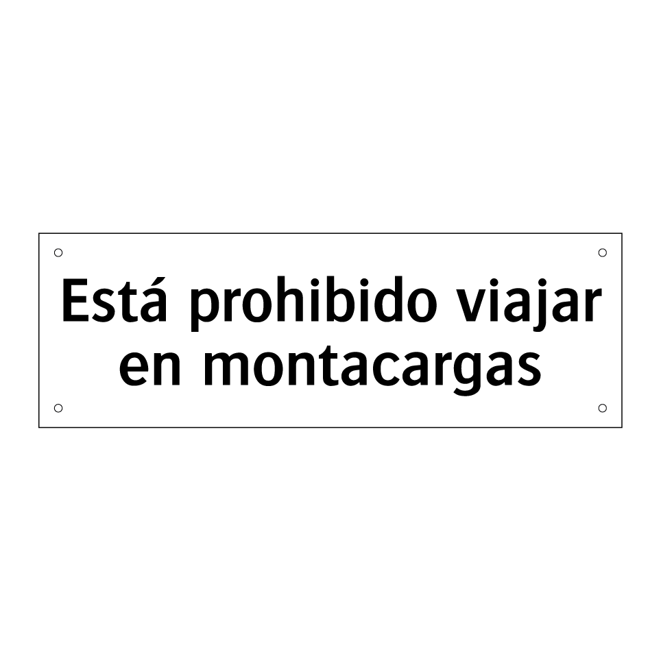 Está prohibido viajar en montacargas