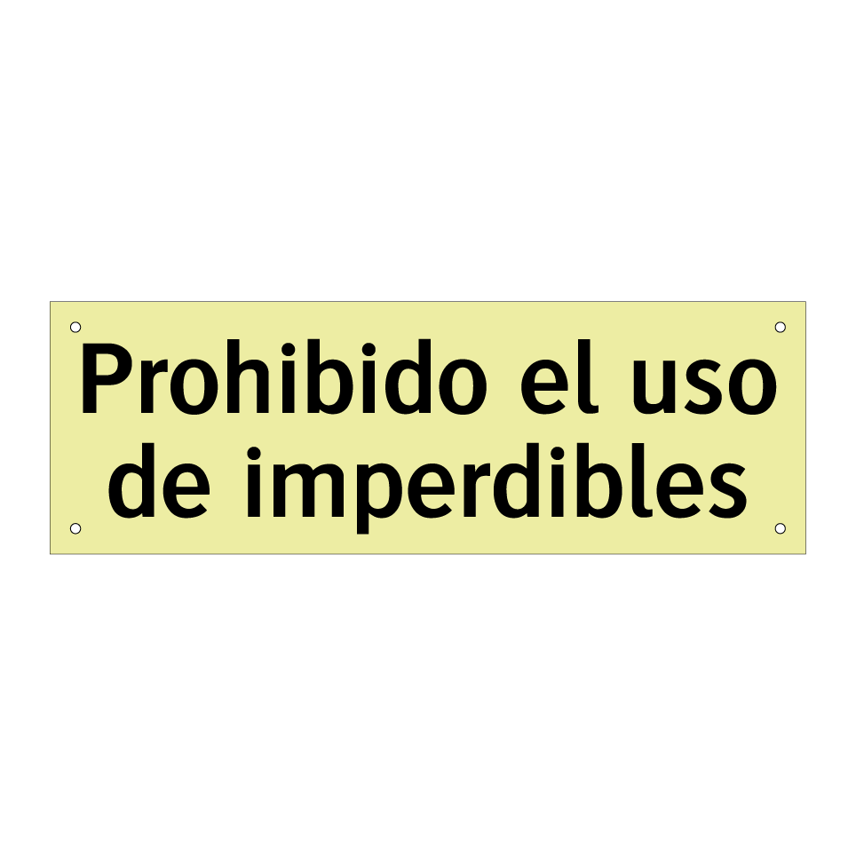 Prohibido el uso de imperdibles