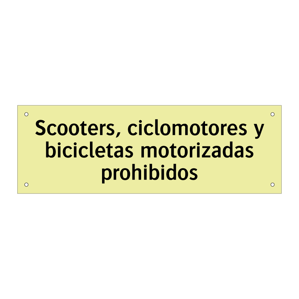 Scooters, ciclomotores y bicicletas motorizadas prohibidos