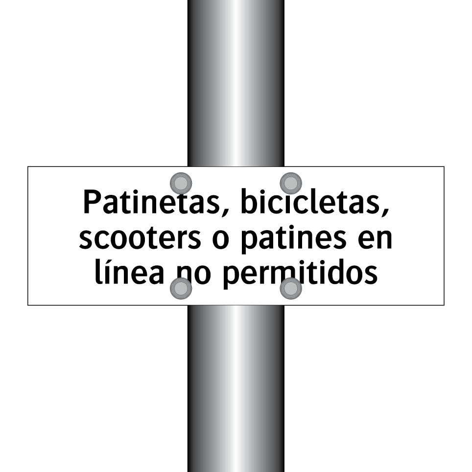 Patinetas, bicicletas, scooters o patines en línea no permitidos