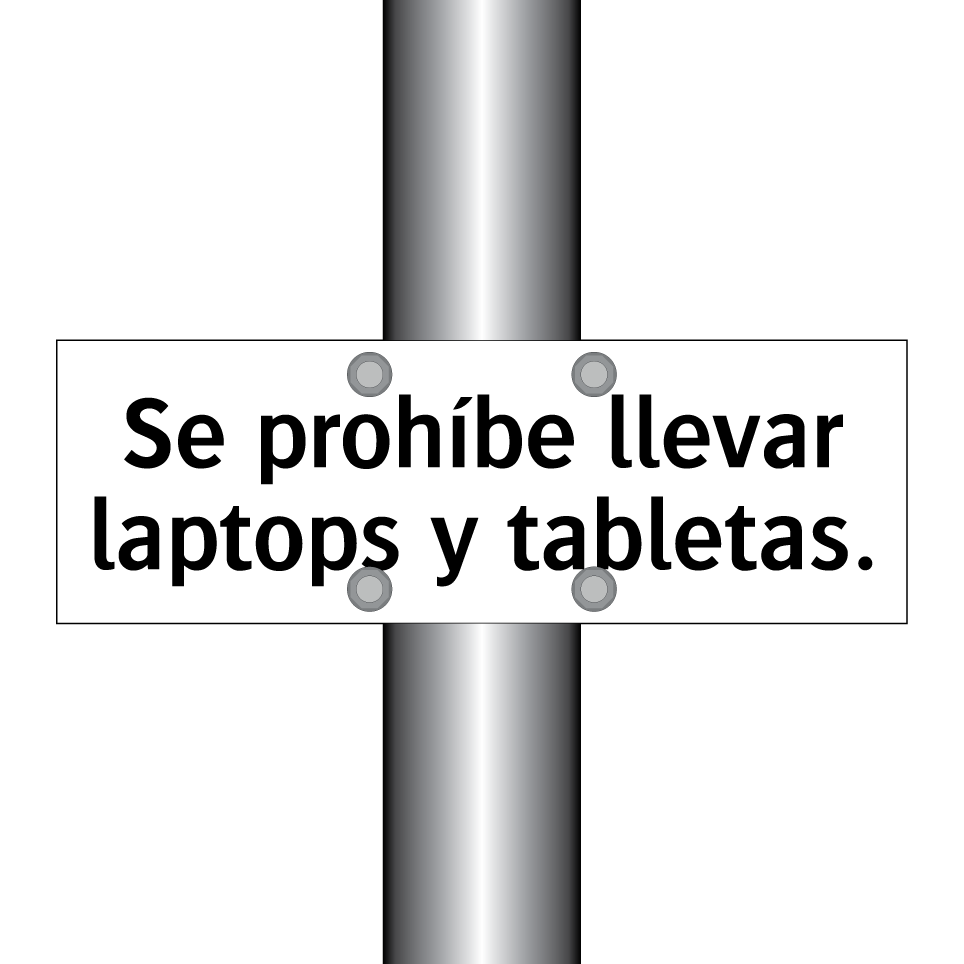 Se prohíbe llevar laptops y tabletas.
