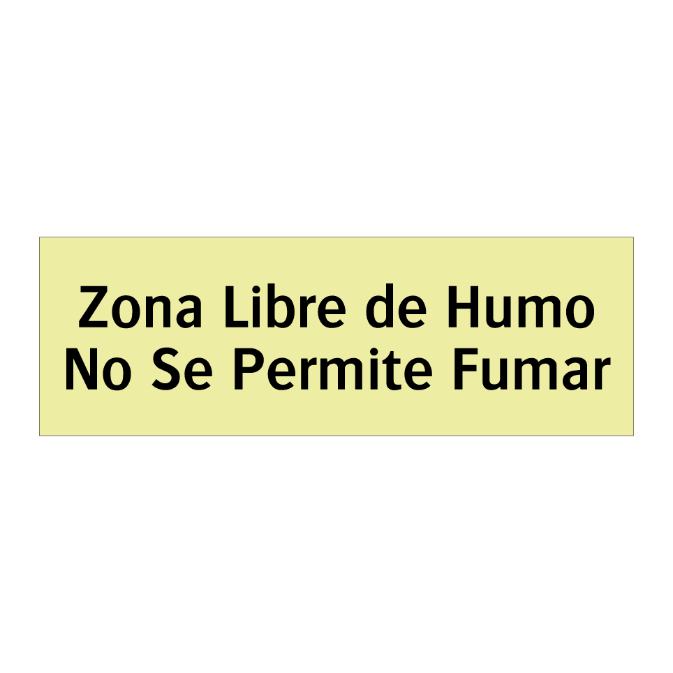 Zona Libre de Humo No Se Permite Fumar