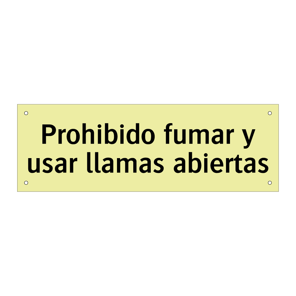 Prohibido fumar y usar llamas abiertas