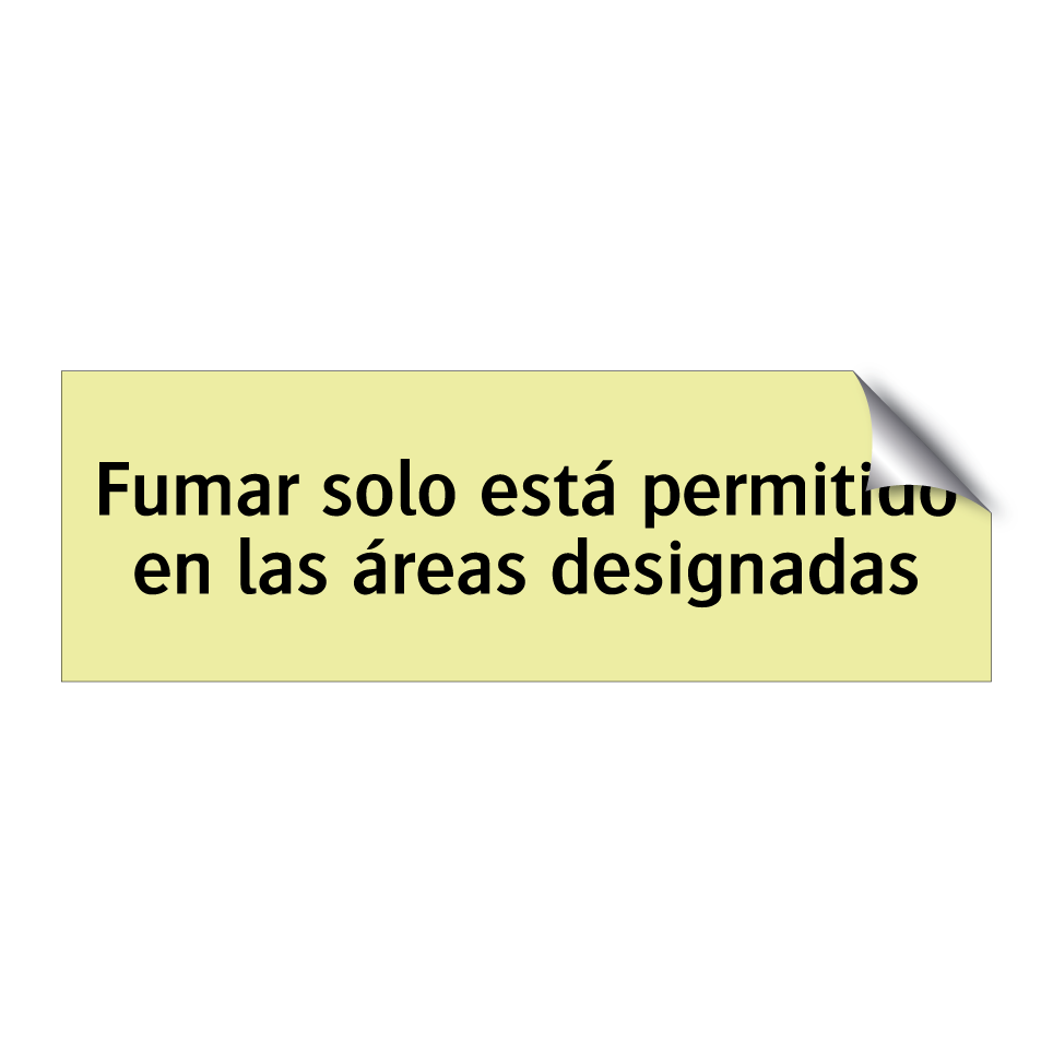 Fumar solo está permitido en las áreas designadas