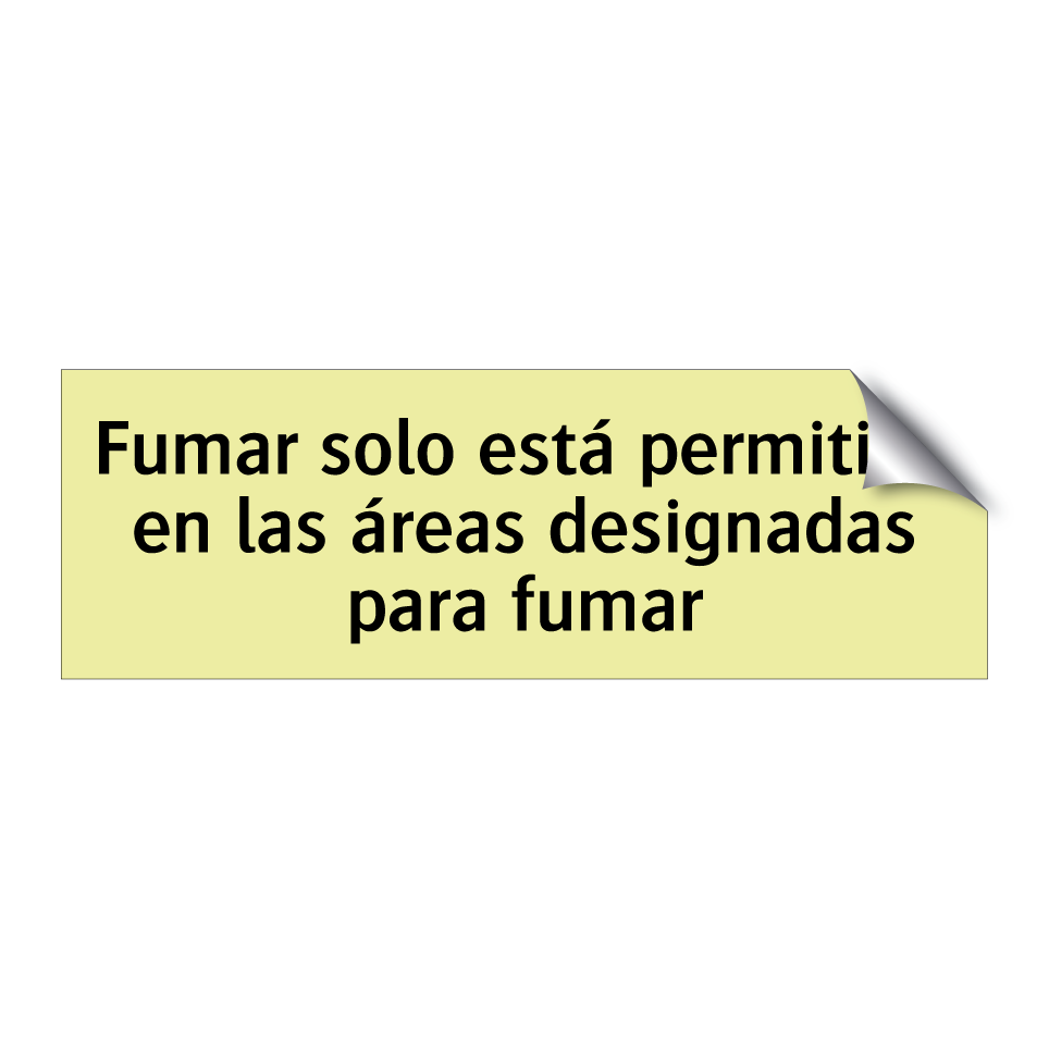 Fumar solo está permitido en las áreas designadas para fumar