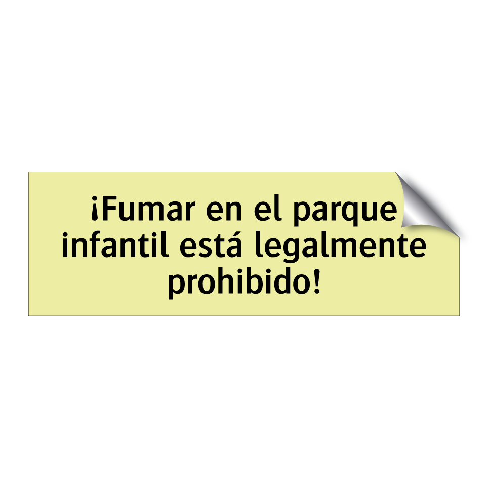 ¡Fumar en el parque infantil está legalmente prohibido!