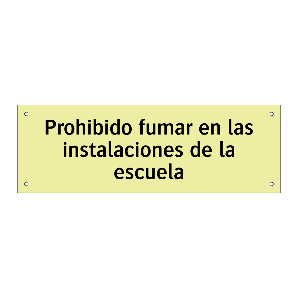 Prohibido fumar en las instalaciones de la escuela