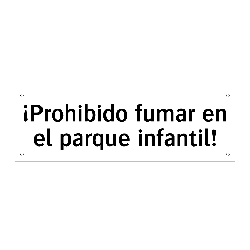 ¡Prohibido fumar en el parque infantil!