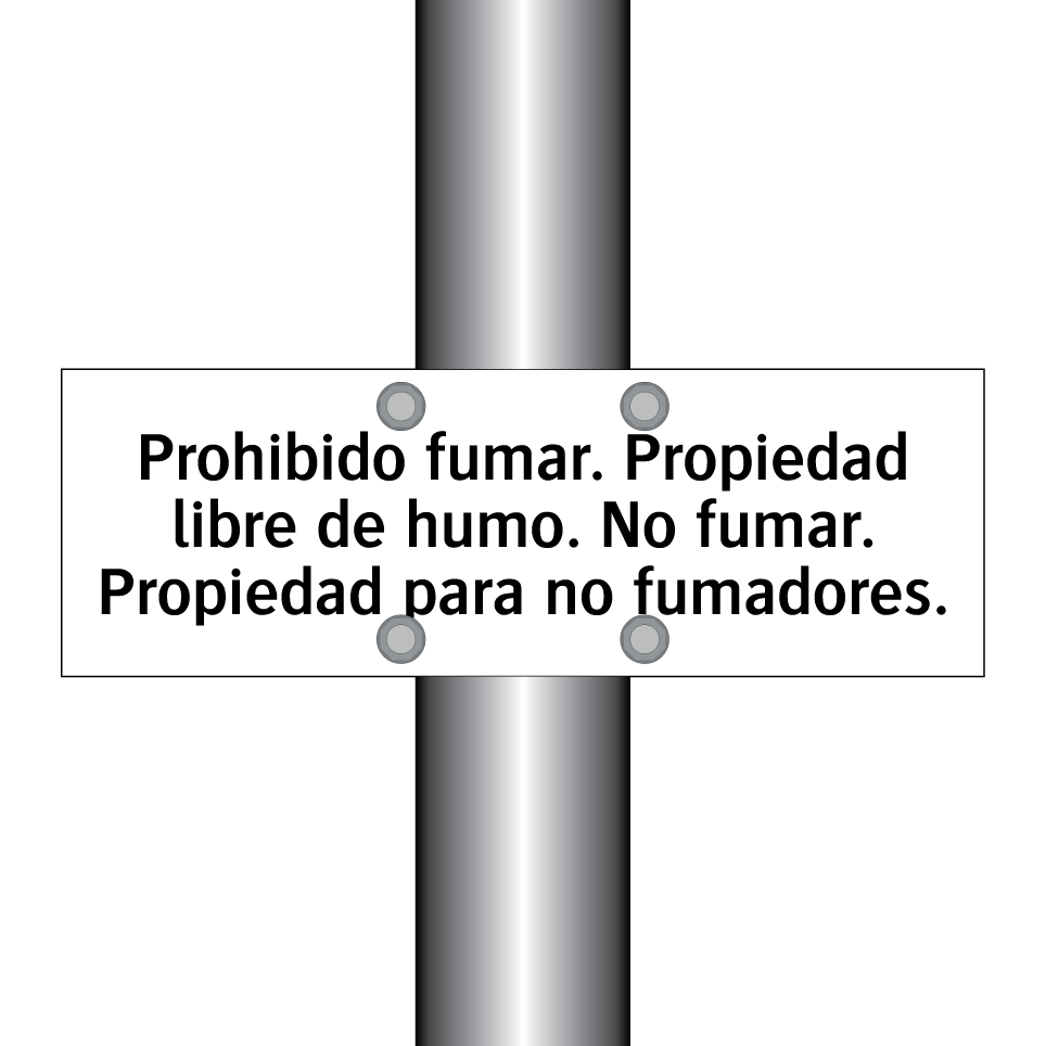 Prohibido fumar. Propiedad libre de humo. No fumar. Propiedad para no fumadores.
