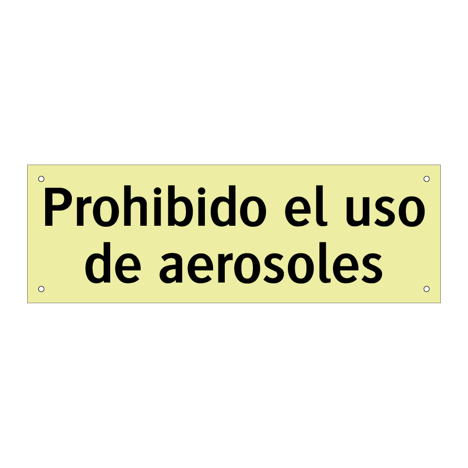 Prohibido el uso de aerosoles