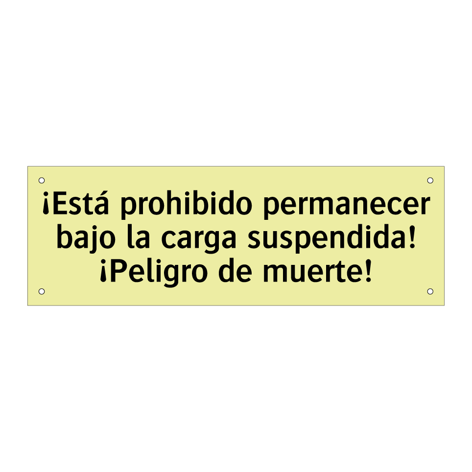 ¡Está prohibido permanecer bajo la carga suspendida! ¡Peligro de muerte!