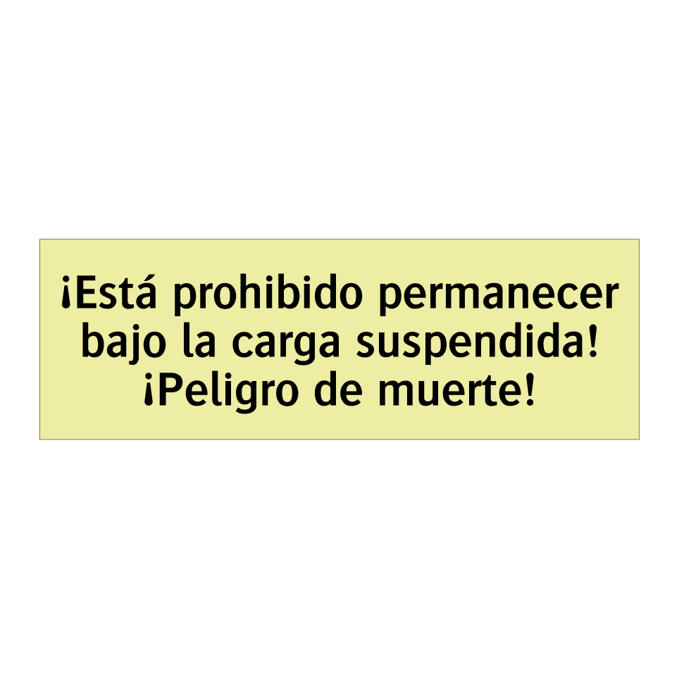 ¡Está prohibido permanecer bajo la carga suspendida! ¡Peligro de muerte!