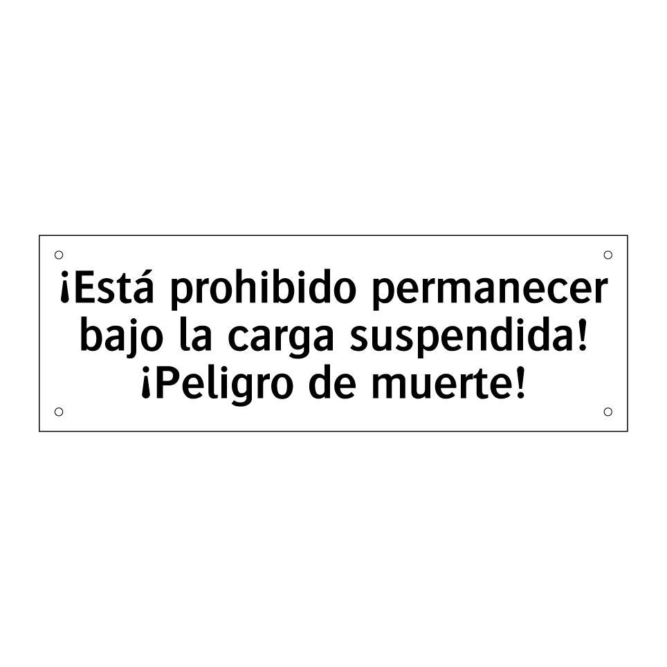 ¡Está prohibido permanecer bajo la carga suspendida! ¡Peligro de muerte!