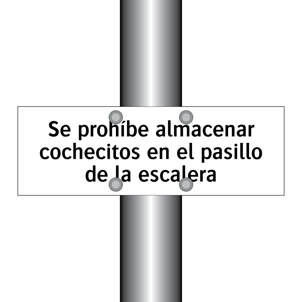 Se prohíbe almacenar cochecitos en el pasillo de la escalera