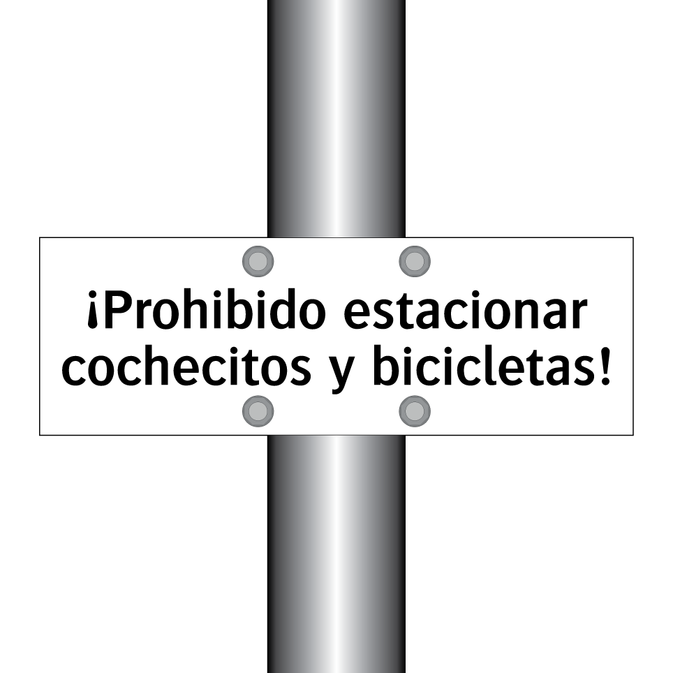 ¡Prohibido estacionar cochecitos y bicicletas!