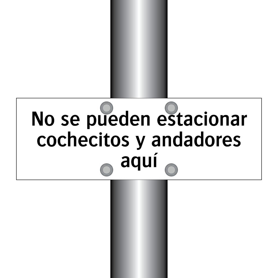 No se pueden estacionar cochecitos y andadores aquí