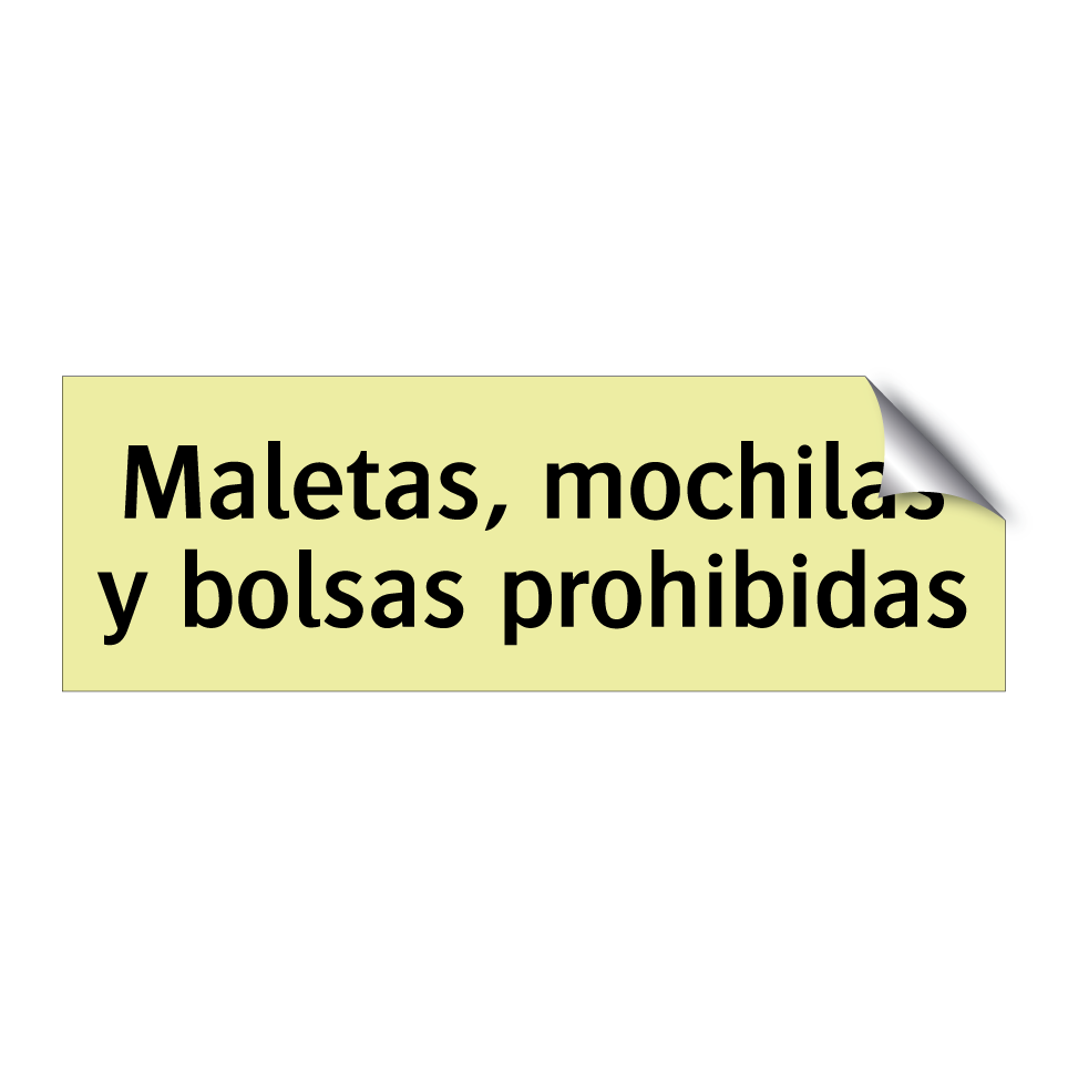 Maletas, mochilas y bolsas prohibidas
