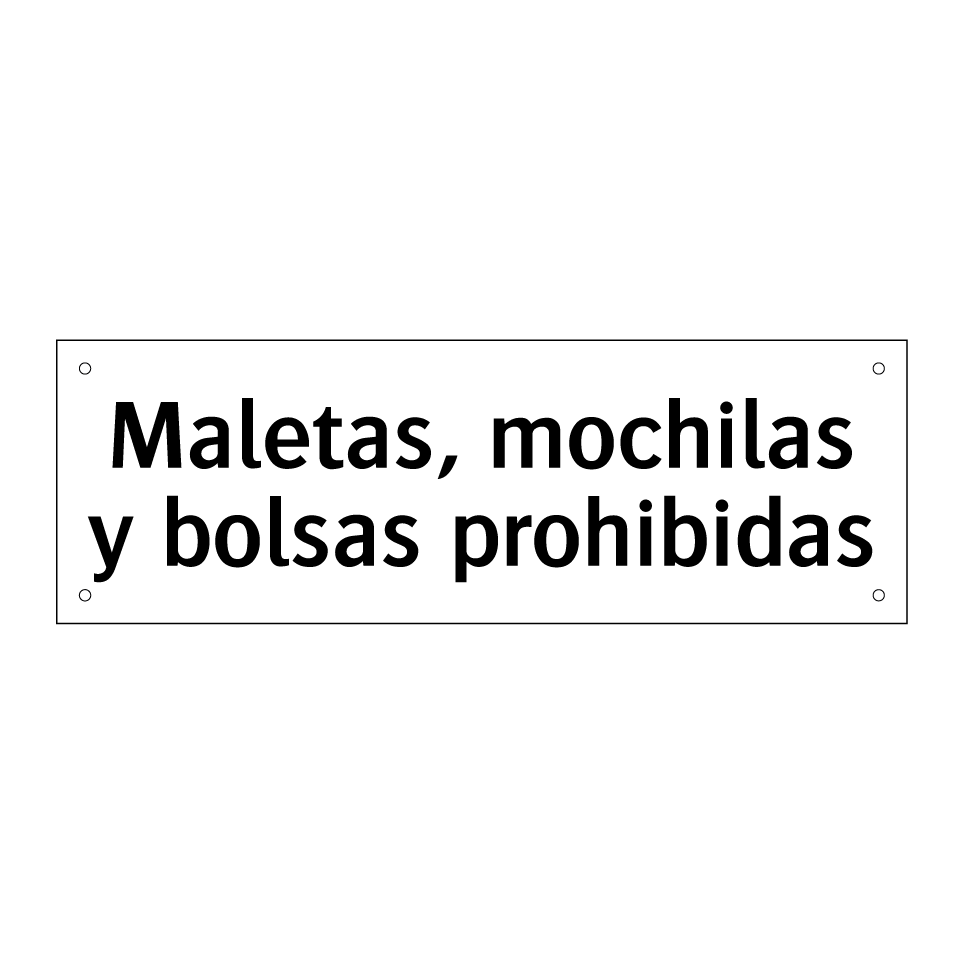 Maletas, mochilas y bolsas prohibidas