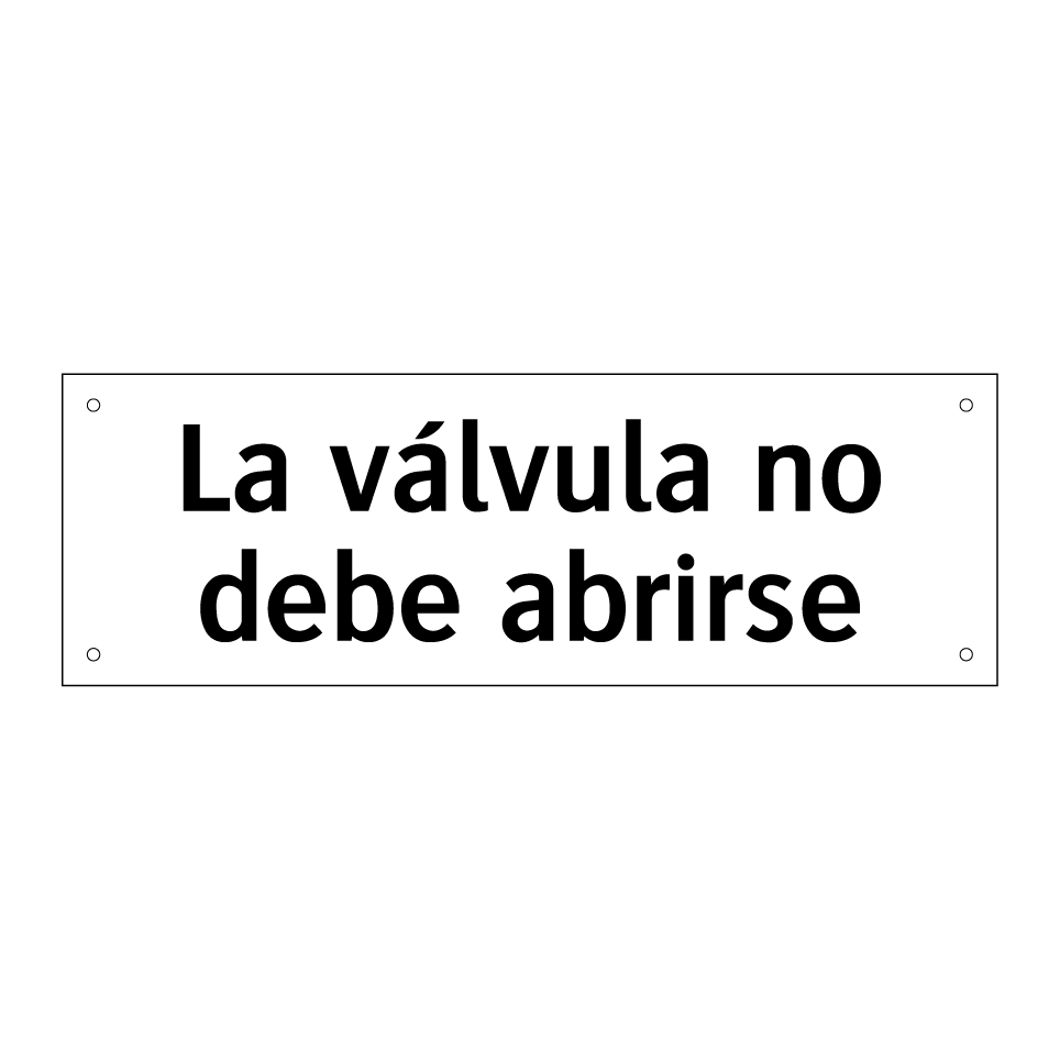 La válvula no debe abrirse