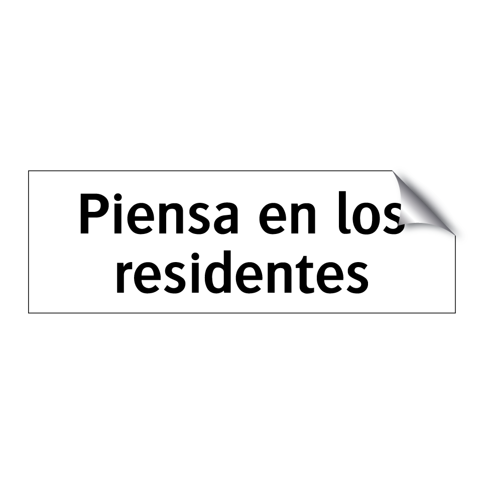 Piensa en los residentes