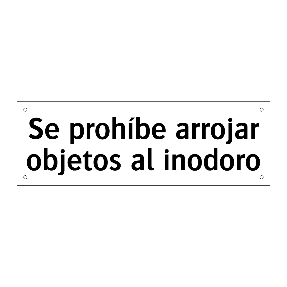 Se prohíbe arrojar objetos al inodoro